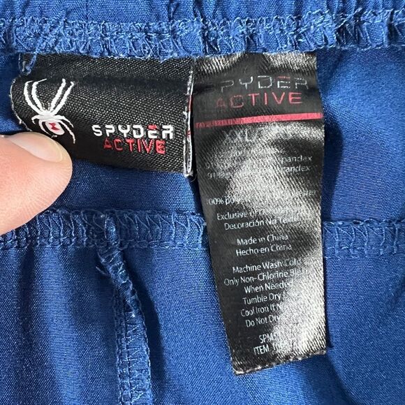 Spyder Mens Blue Training Workout Active Woven Shorts 0596 - Picture 5 of 12